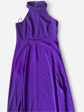 MUSHARE Halter Neck Formal Maxi Dress w/Split Size XL